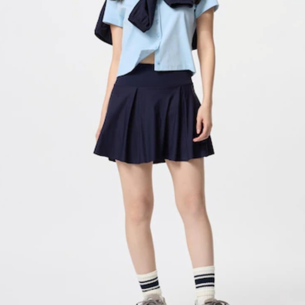 Uniqlo Blue Mini Skater Skirt